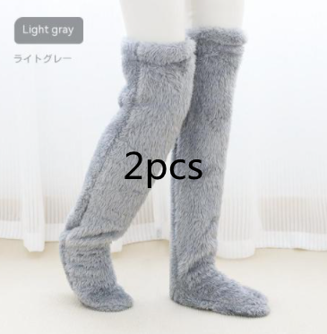 Over Knee High Fuzzy Long Socks Winter Warm Cold Leg Knee Joint Cold-proof Stockings Home Floor Sleeping Socks - Designs By CRF