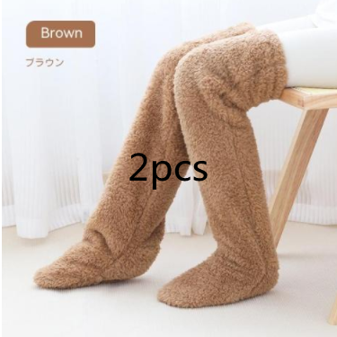 Over Knee High Fuzzy Long Socks Winter Warm Cold Leg Knee Joint Cold-proof Stockings Home Floor Sleeping Socks - Designs By CRF