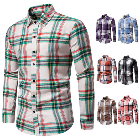 Men's Plaid Loose Casual Long Sleeves Shirt - Designs By CRF