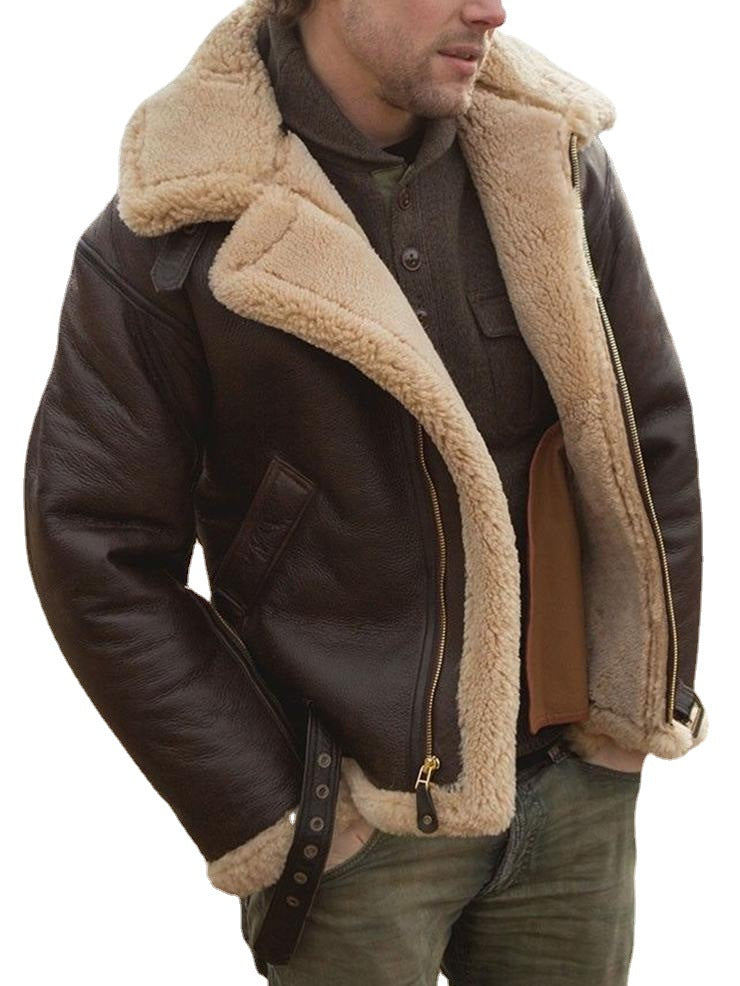 Men's Fashion One-piece Thickened Furry Jacket - Designs By CRF