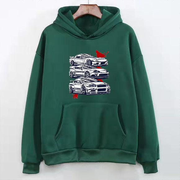 Fleece-lined Hoodie Sweater Unisex Wear Autumn Winter Couple Top Loose - Designs By CRF