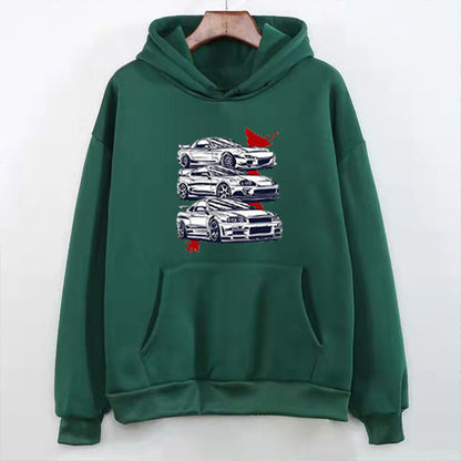 Fleece-lined Hoodie Sweater Unisex Wear Autumn Winter Couple Top Loose - Designs By CRF