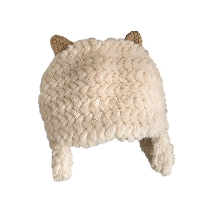 Plush Warm Thickened Earflaps Lamb Hat - Designs By CRF