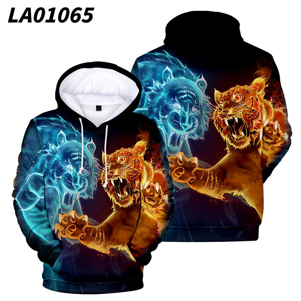 Men's Hoodie Animal Style Tiger Creative Print Designs By CRF