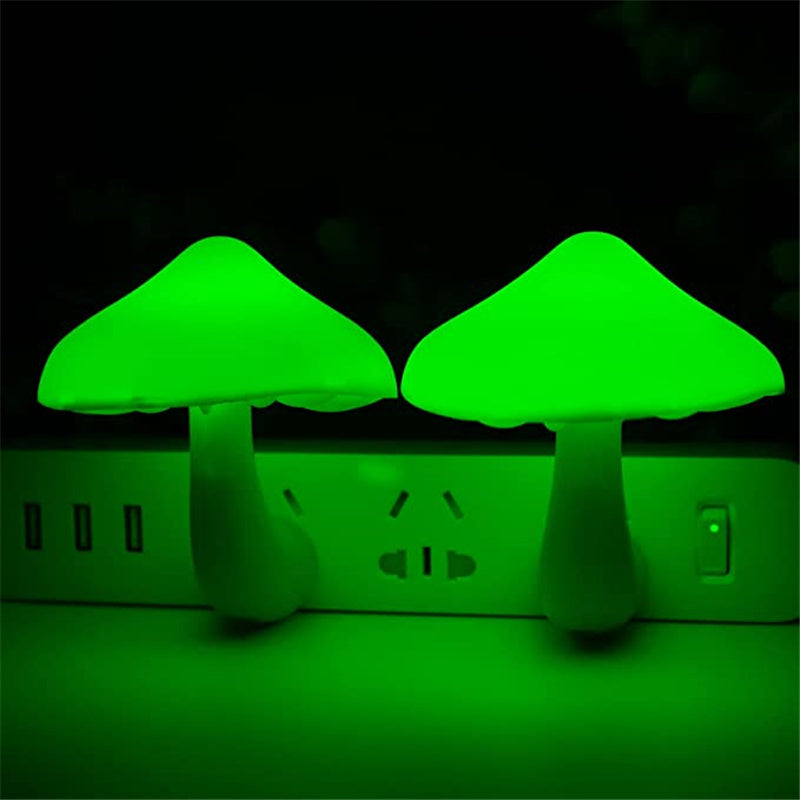 LED Night Light Mushroom Wall Socket Lamp EU US Plug Warm White Light-control Sensor Bedroom Light Home Decoration - Designs By CRF