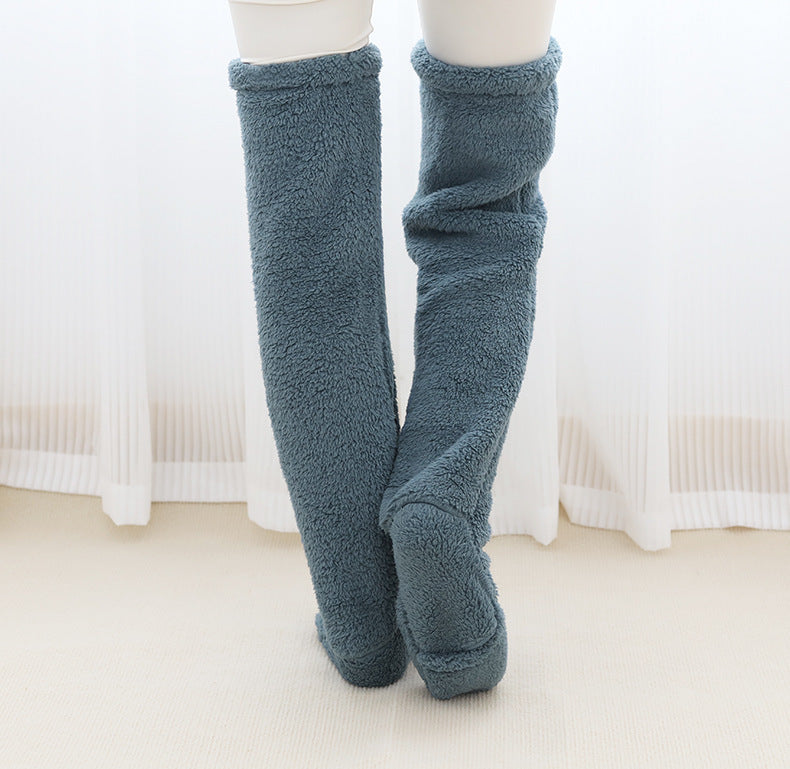 Over Knee High Fuzzy Long Socks Winter Warm Cold Leg Knee Joint Cold-proof Stockings Home Floor Sleeping Socks - Designs By CRF