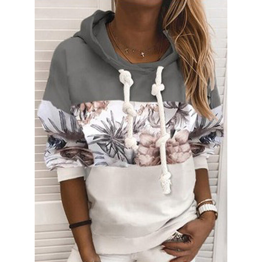 Casual Colorblock Contrast Print Women's Hoodie Designs By CRF