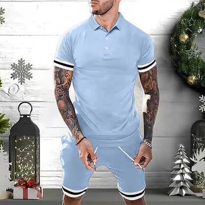 Mens Short Sets 2 Piece Outfits Polo Shirt Fashion Summer Tracksuits Casual Set Short Sleeve And Shorts Set For Men - Designs By CRF