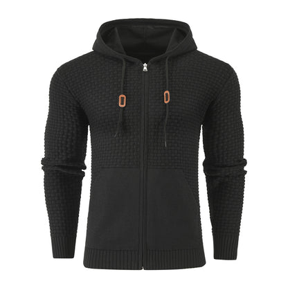 Four Seasons Knitting Zipper Hoodies Leather Printing 3D Outdoor Sports Hoodies with Pockets