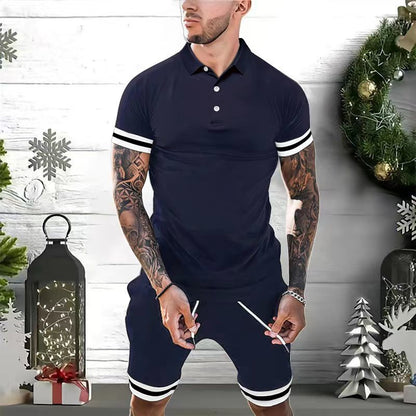 Mens Short Sets 2 Piece Outfits Polo Shirt Fashion Summer Tracksuits Casual Set Short Sleeve And Shorts Set For Men - Designs By CRF