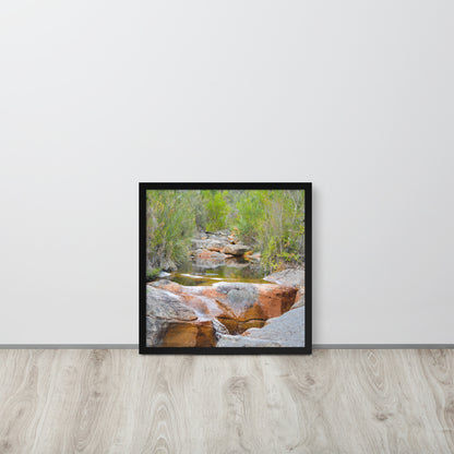 Framed Poster of Australian Creek with Water and Rocks - Designs By CRF