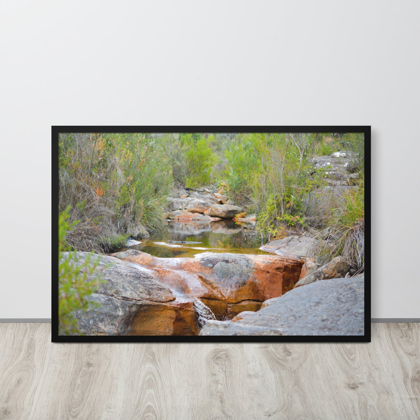 Framed Poster of Australian Creek with Water and Rocks - Designs By CRF