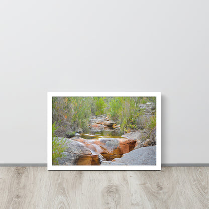 Framed Poster of Australian Creek with Water and Rocks - Designs By CRF