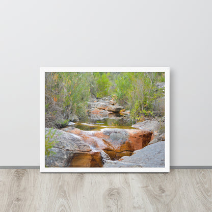 Framed Poster of Australian Creek with Water and Rocks - Designs By CRF