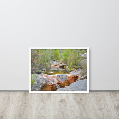 Framed Poster of Australian Creek with Water and Rocks - Designs By CRF