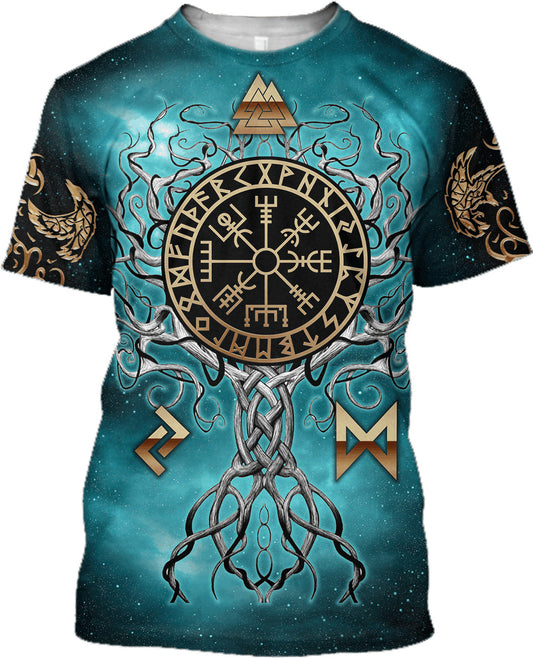 Viking Tattoo Printing Short Sleeve 3d Digital Printing T-shirt Men's Customization Designs By CRF