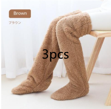 Over Knee High Fuzzy Long Socks Winter Warm Cold Leg Knee Joint Cold-proof Stockings Home Floor Sleeping Socks - Designs By CRF