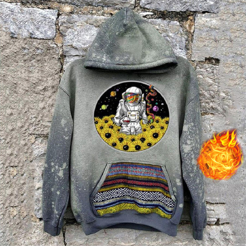 Space Inspired Printed Men's Fleecy Hoodie - Designs By CRF