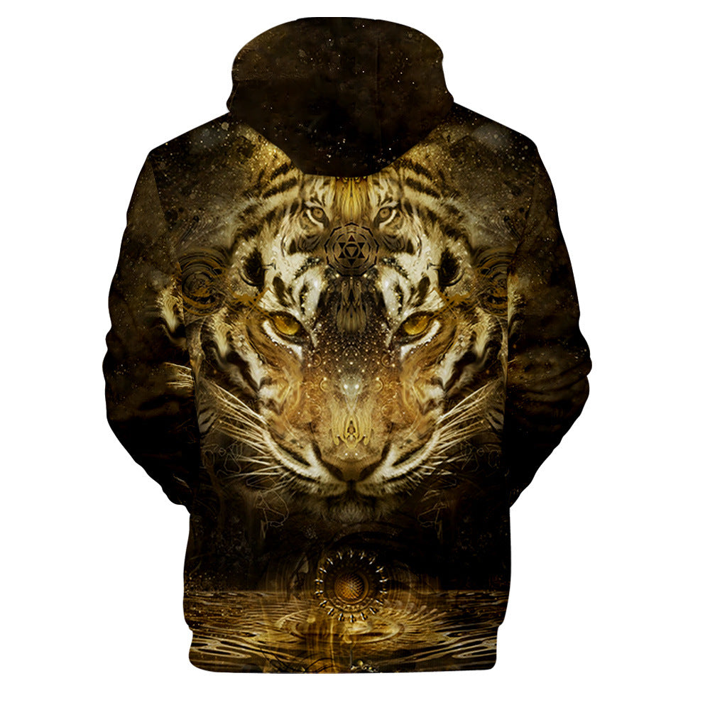 Men's Hoodie Animal Style Tiger Creative Print Designs By CRF