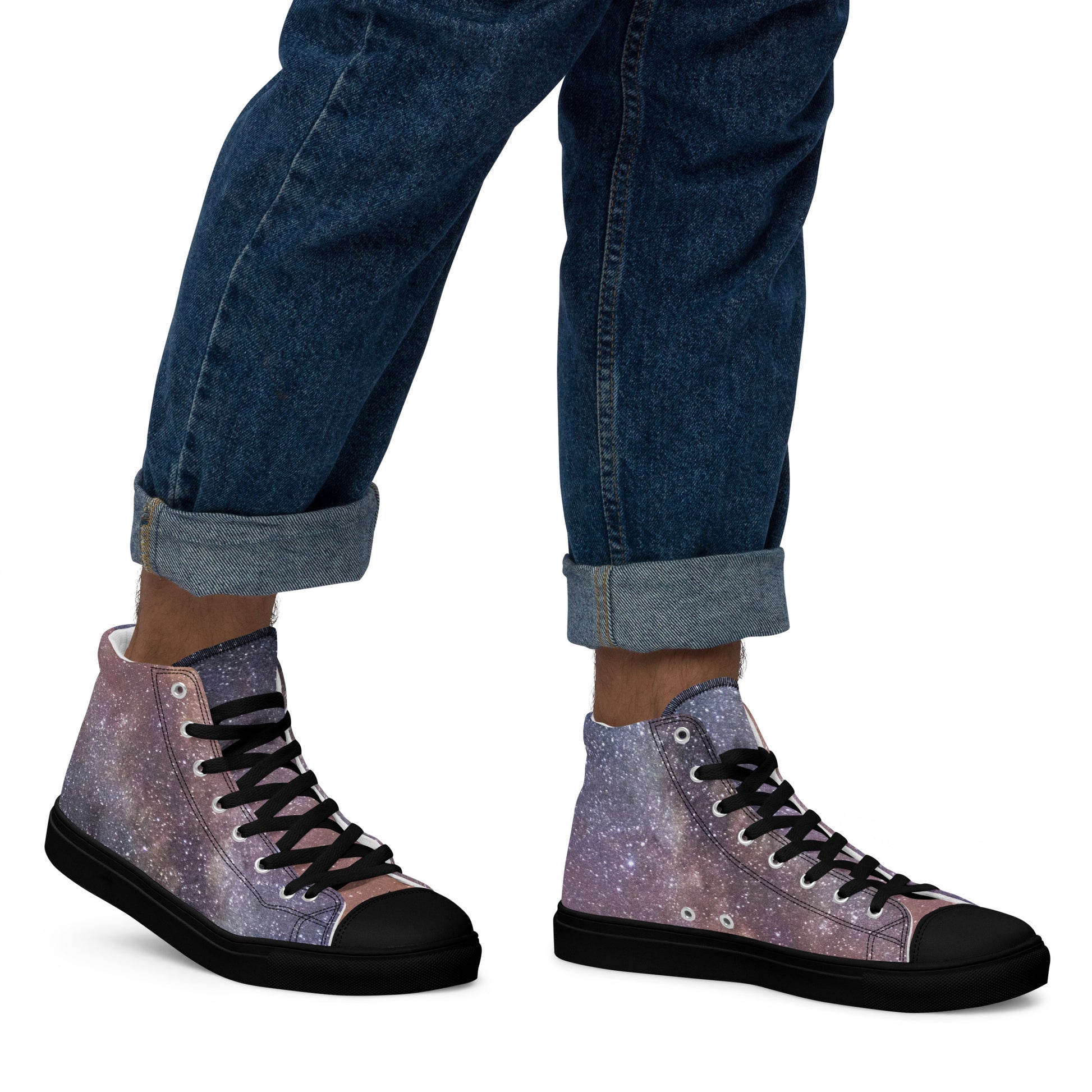 Milky Way Galaxy - Men’s high top canvas shoes - Designs By CRF