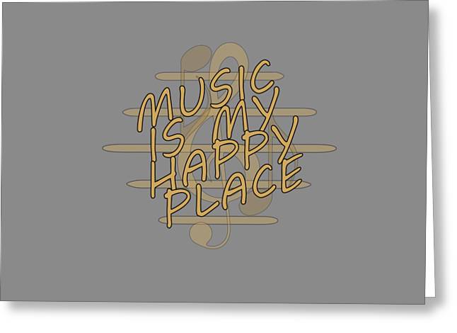 Music Is My Happy Place - Greeting Card Designs By CRF