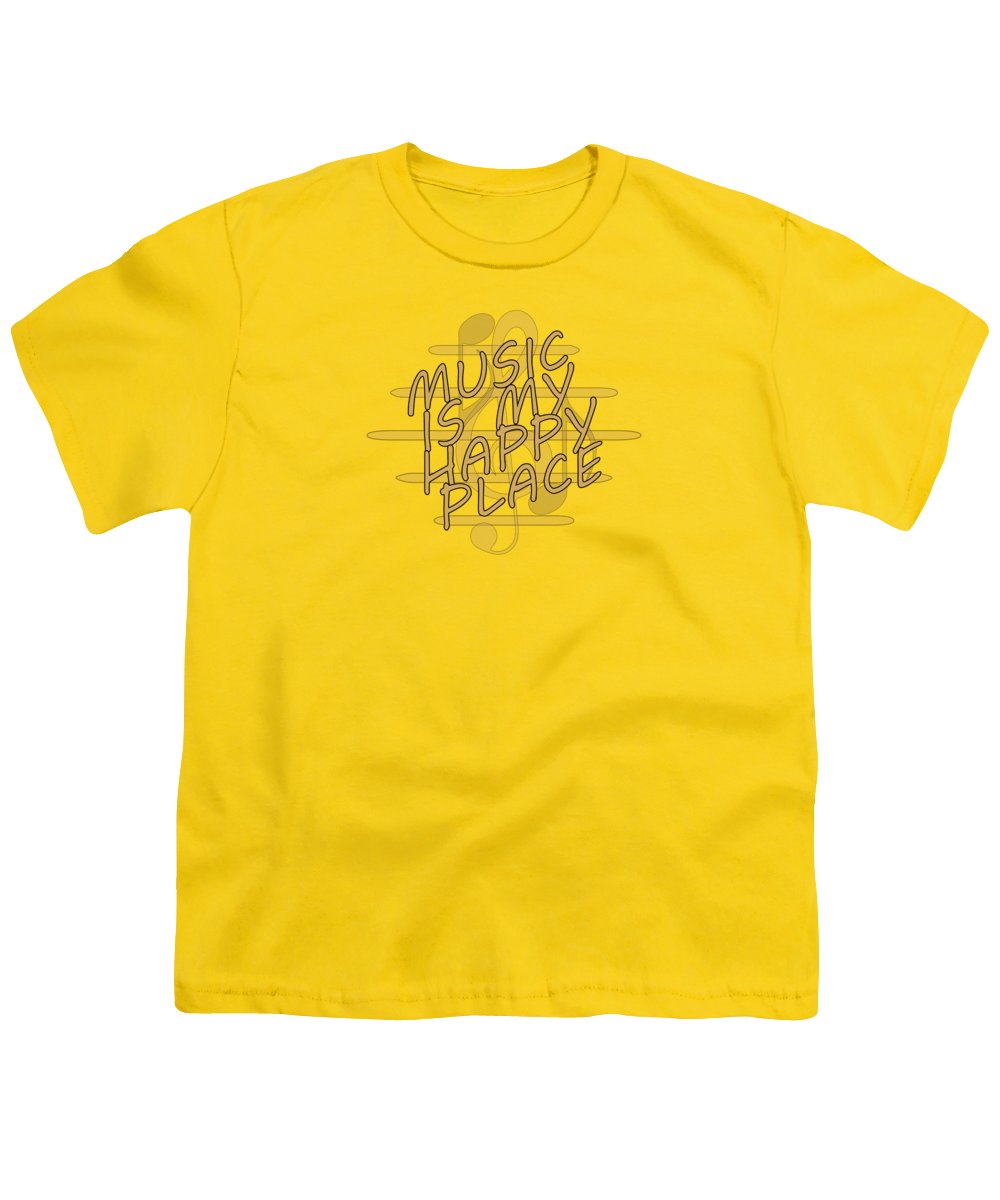 Music Is My Happy Place 2 - Youth T-Shirt Designs By CRF