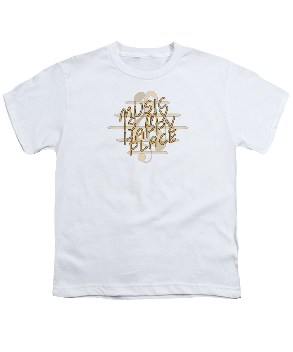 Music Is My Happy Place 2 - Youth T-Shirt Designs By CRF