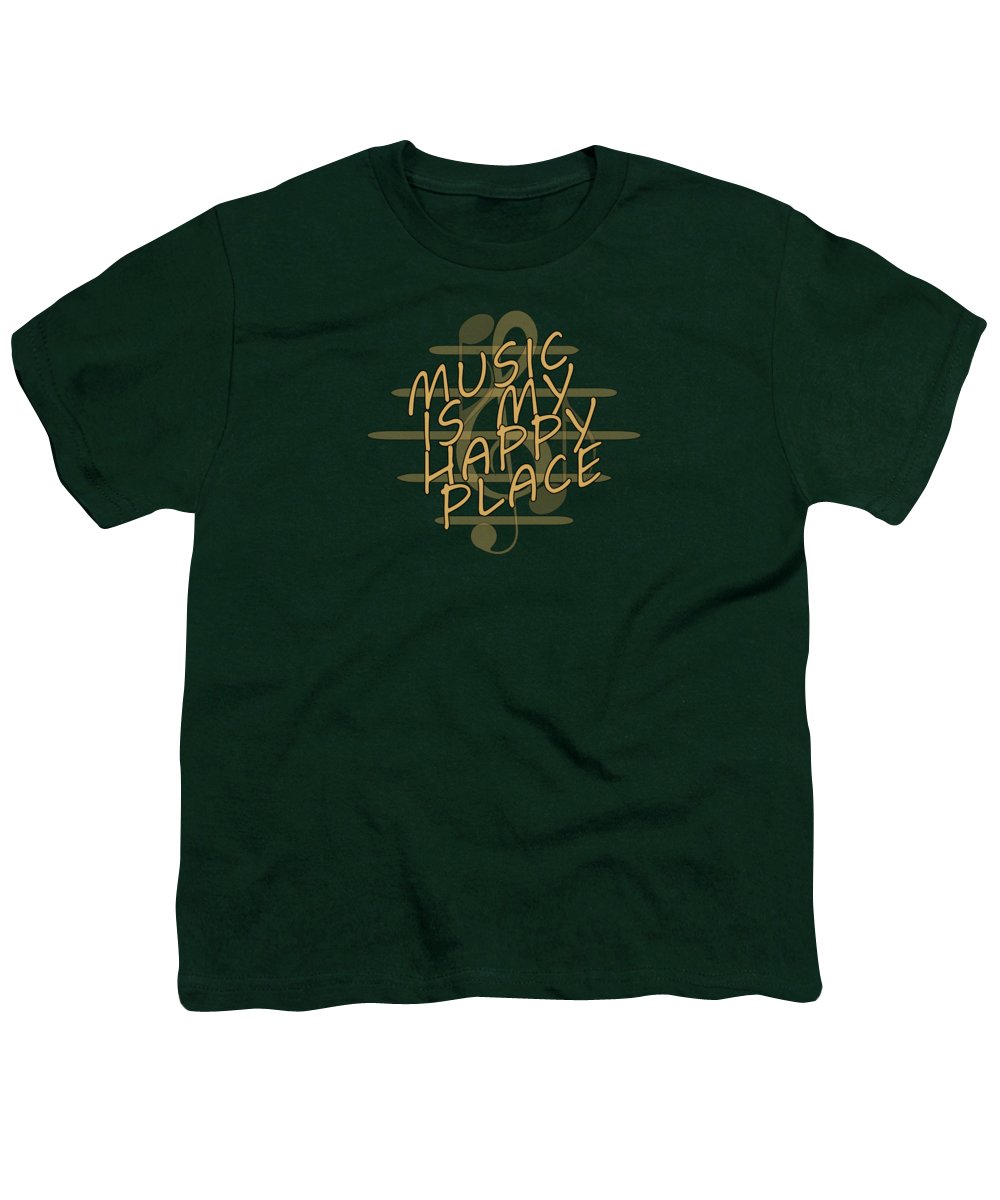 Music Is My Happy Place 2 - Youth T-Shirt Designs By CRF