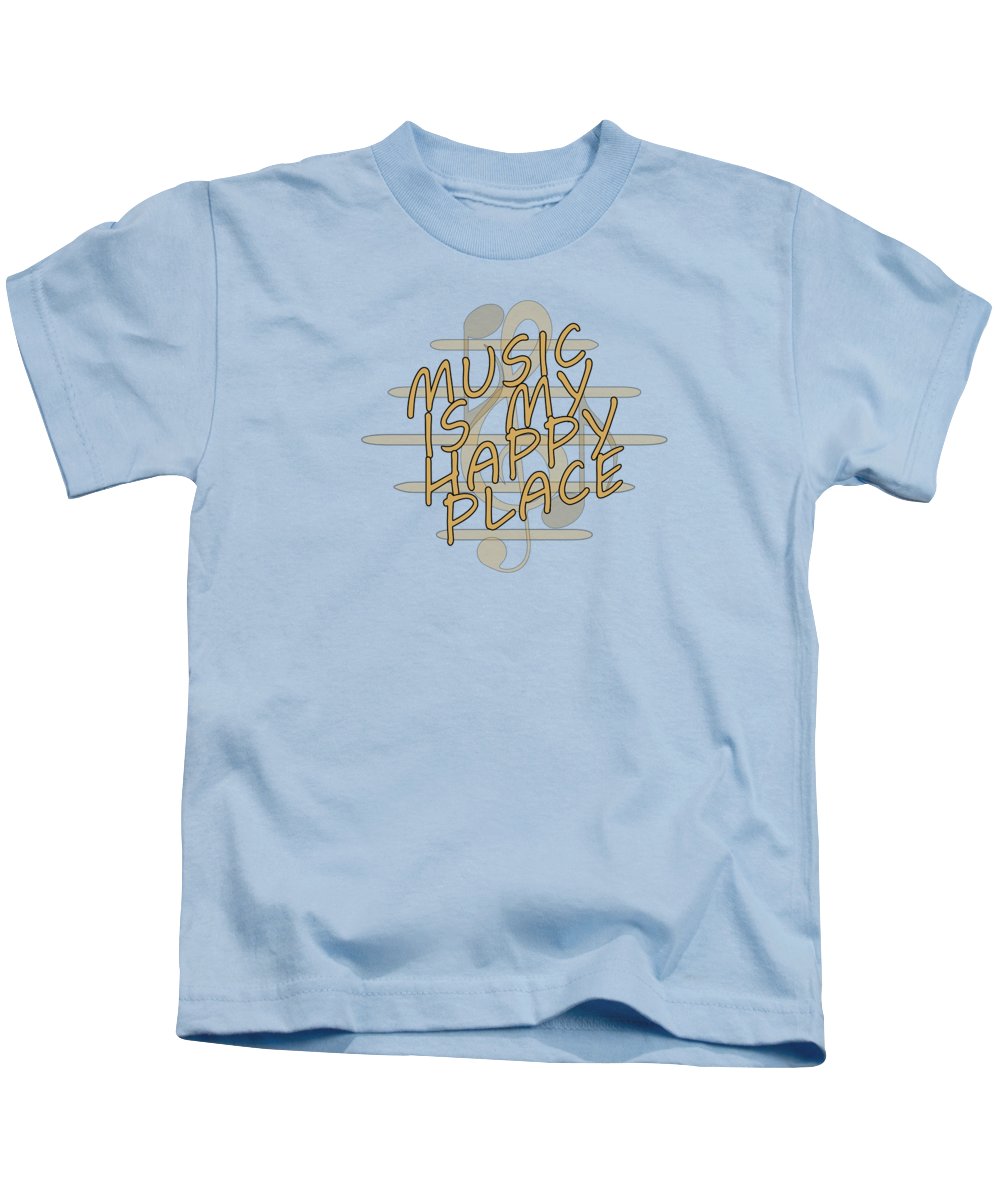 Music Is My Happy Place 2 - Kids T-Shirt Designs By CRF