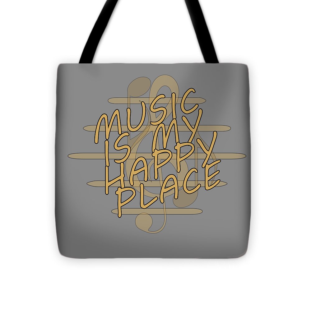 Music Is My Happy Place 2 - Tote Bag Designs By CRF