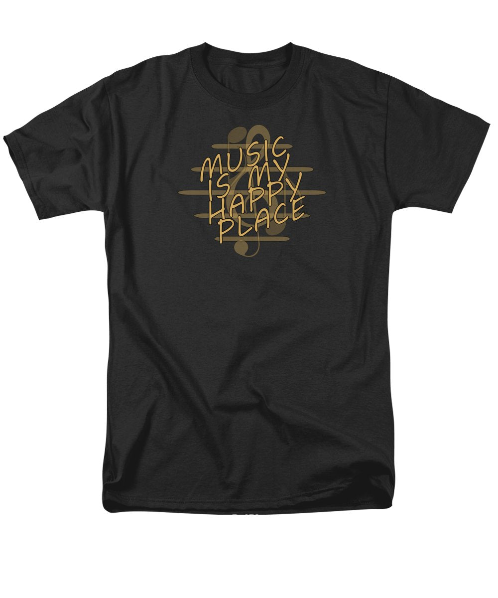 Music Is My Happy Place 2 - Men's T-Shirt Regular Fit Designs By CRF