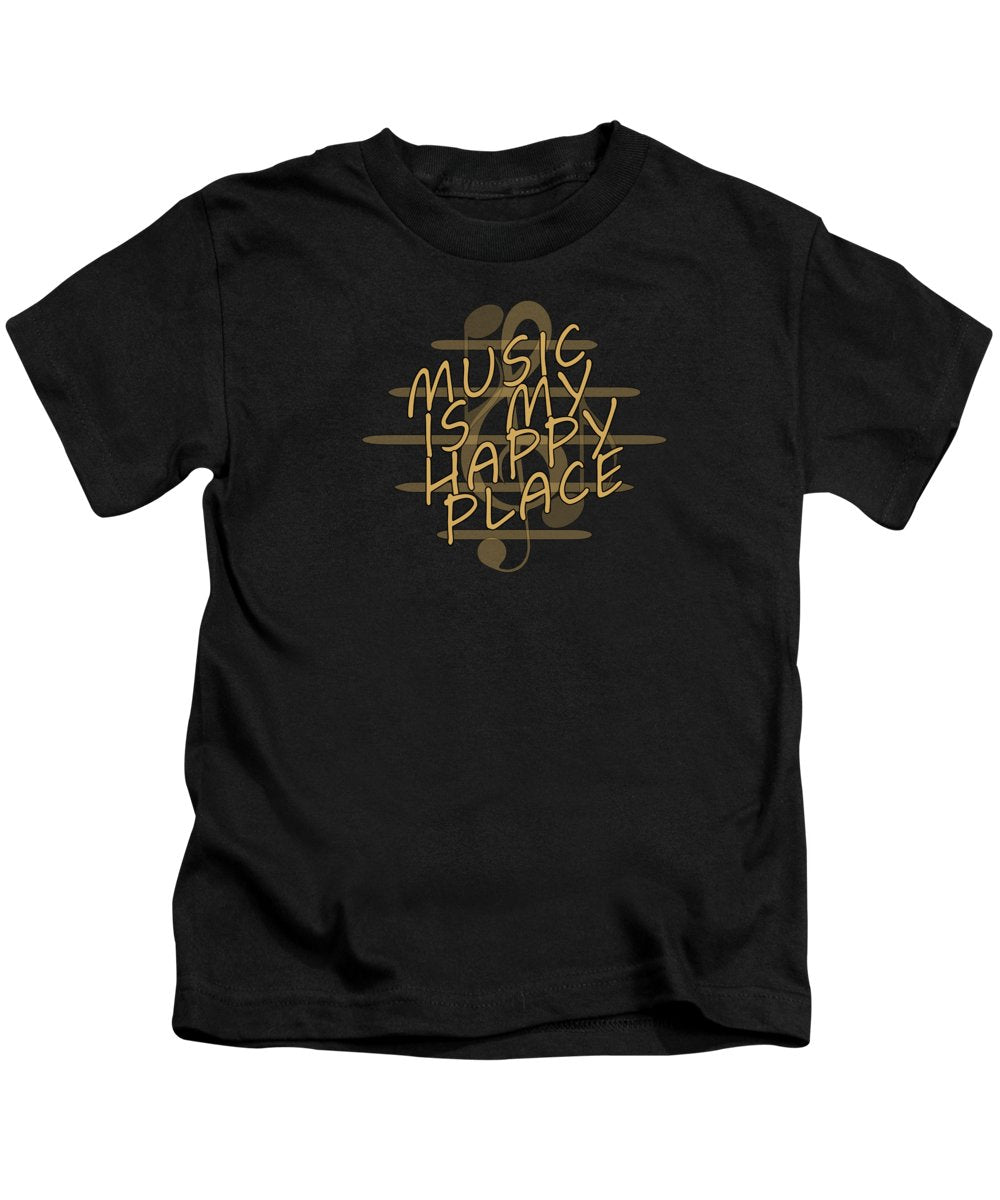 Music Is My Happy Place 2 - Kids T-Shirt Designs By CRF