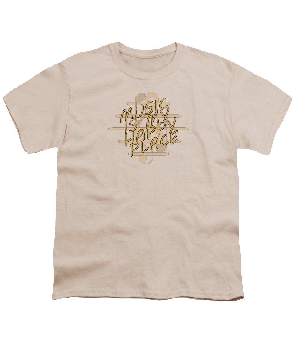 Music Is My Happy Place 2 - Youth T-Shirt Designs By CRF