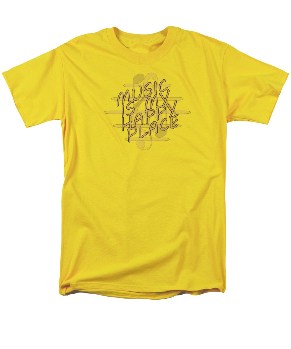 Music Is My Happy Place 2 - Men's T-Shirt Regular Fit Designs By CRF