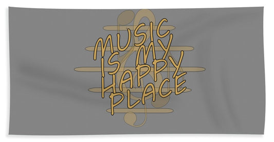 Music Is My Happy Place 2 - Beach Towel Designs By CRF