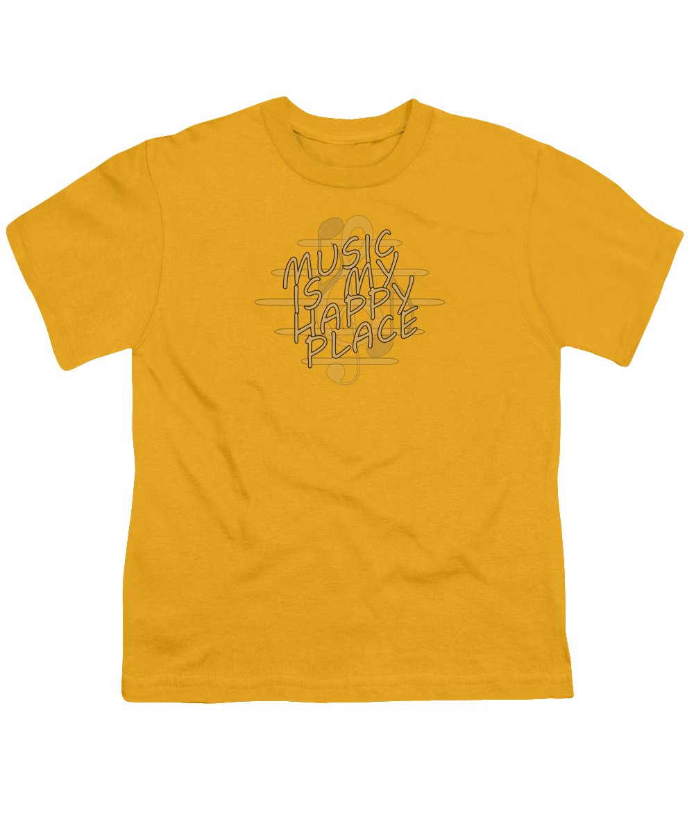 Music Is My Happy Place 2 - Youth T-Shirt Designs By CRF