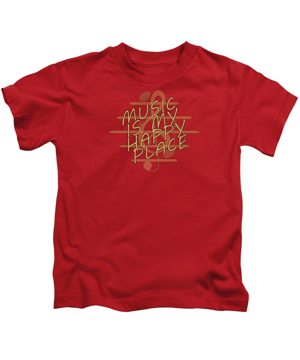 Music Is My Happy Place 2 - Kids T-Shirt Designs By CRF