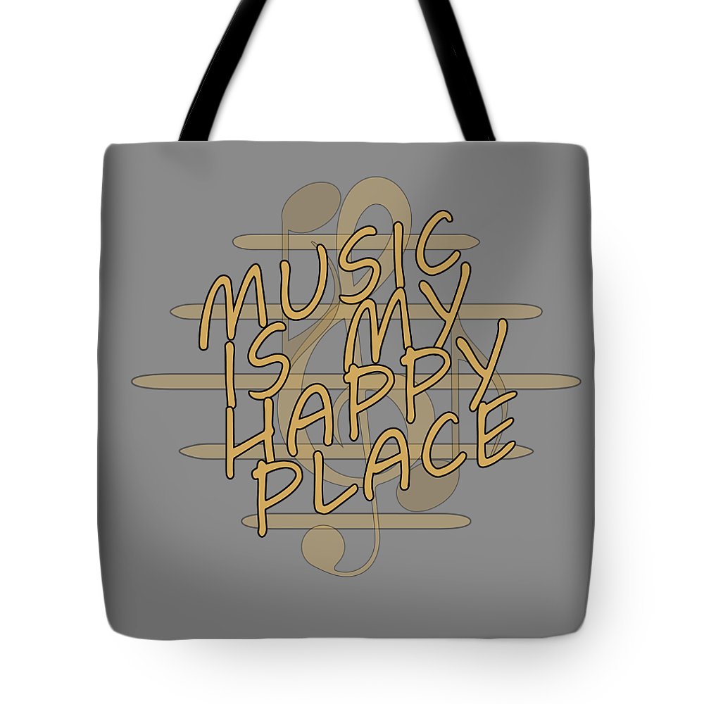 Music Is My Happy Place 2 - Tote Bag Designs By CRF