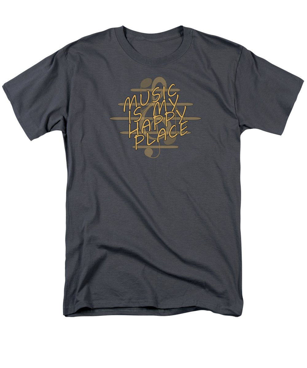 Music Is My Happy Place 2 - Men's T-Shirt Regular Fit Designs By CRF