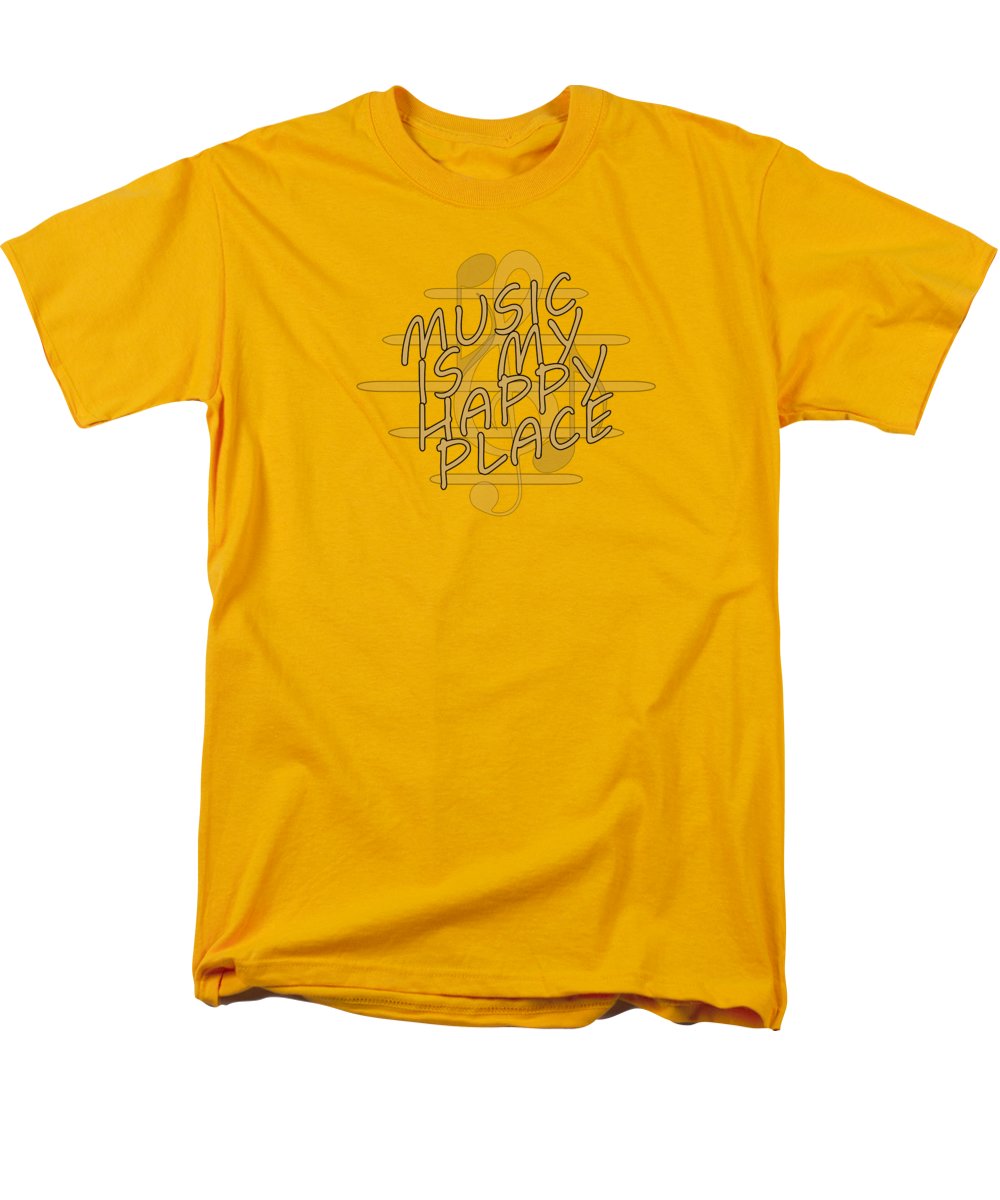 Music Is My Happy Place 2 - Men's T-Shirt Regular Fit Designs By CRF