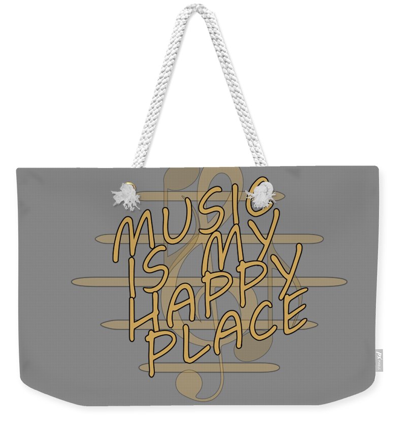 Music Is My Happy Place 2 - Weekender Tote Bag Designs By CRF