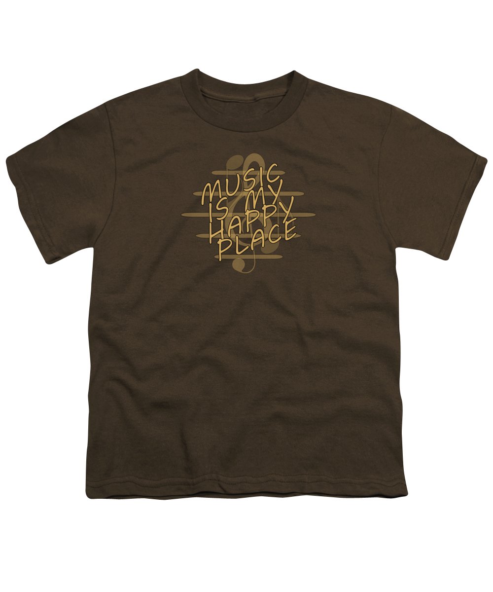 Music Is My Happy Place 2 - Youth T-Shirt Designs By CRF