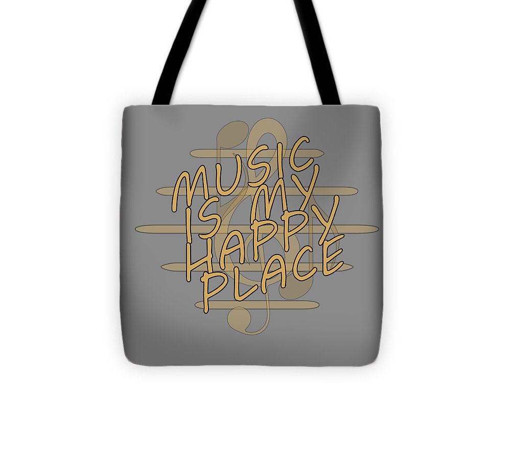 Music Is My Happy Place 2 - Tote Bag Designs By CRF