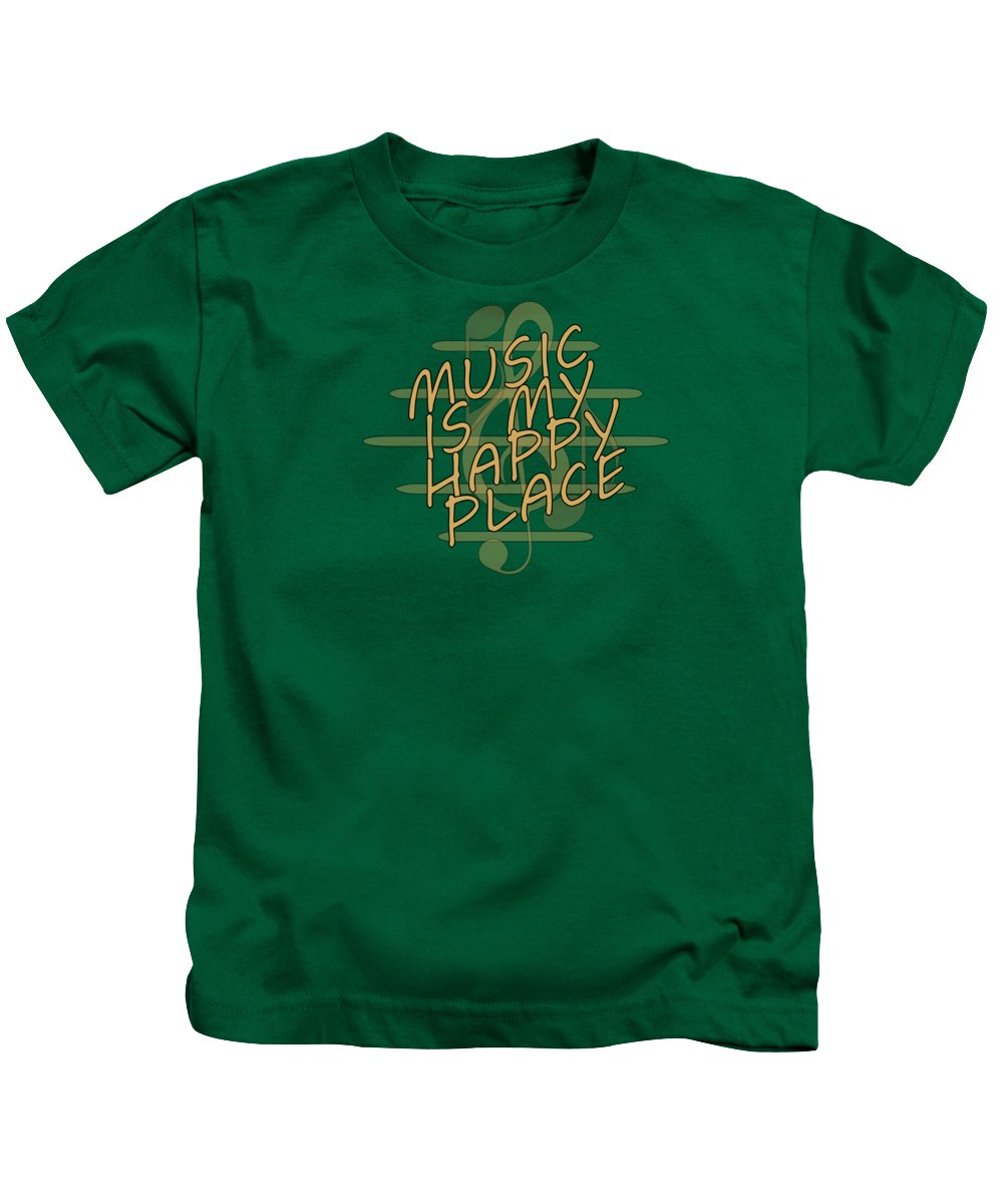 Music Is My Happy Place 2 - Kids T-Shirt Designs By CRF