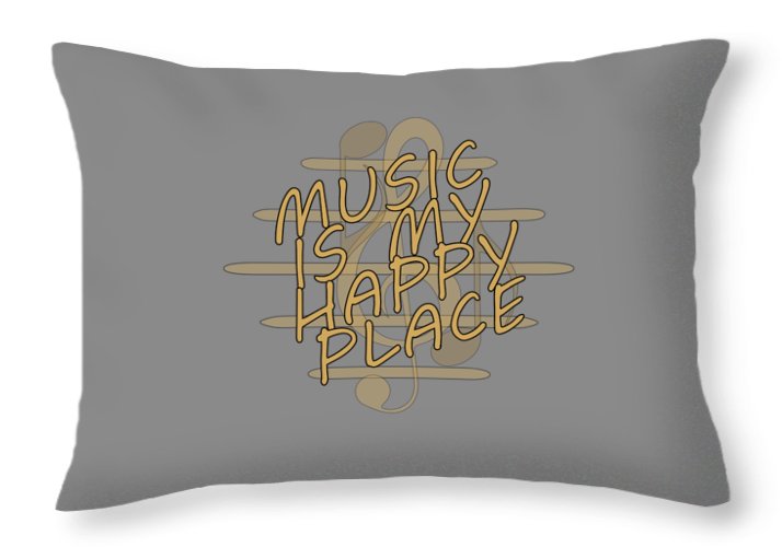 Music Is My Happy Place 2 - Throw Pillow Designs By CRF