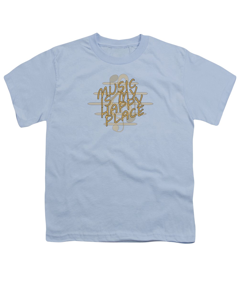 Music Is My Happy Place 2 - Youth T-Shirt Designs By CRF