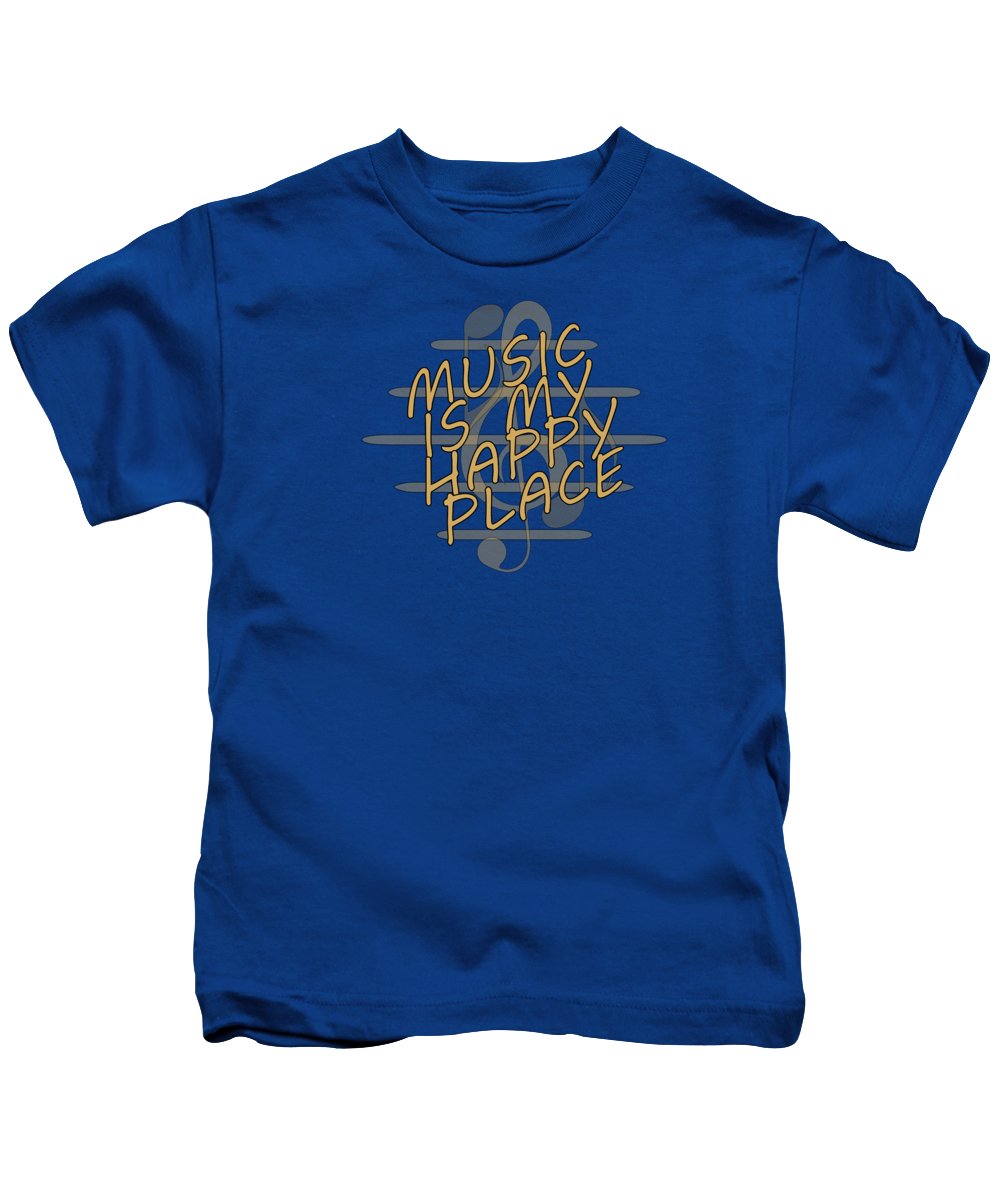 Music Is My Happy Place 2 - Kids T-Shirt Designs By CRF