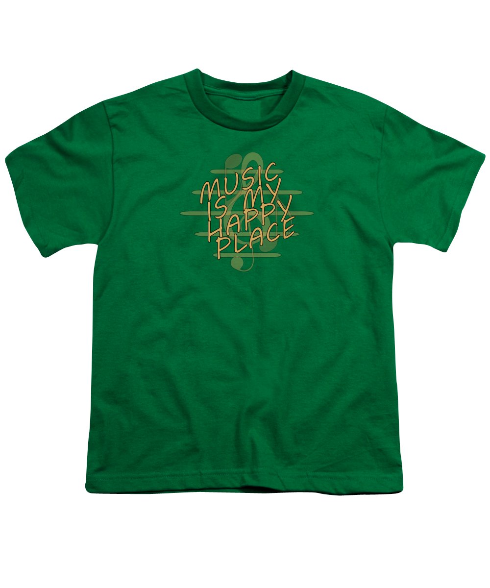 Music Is My Happy Place 2 - Youth T-Shirt Designs By CRF