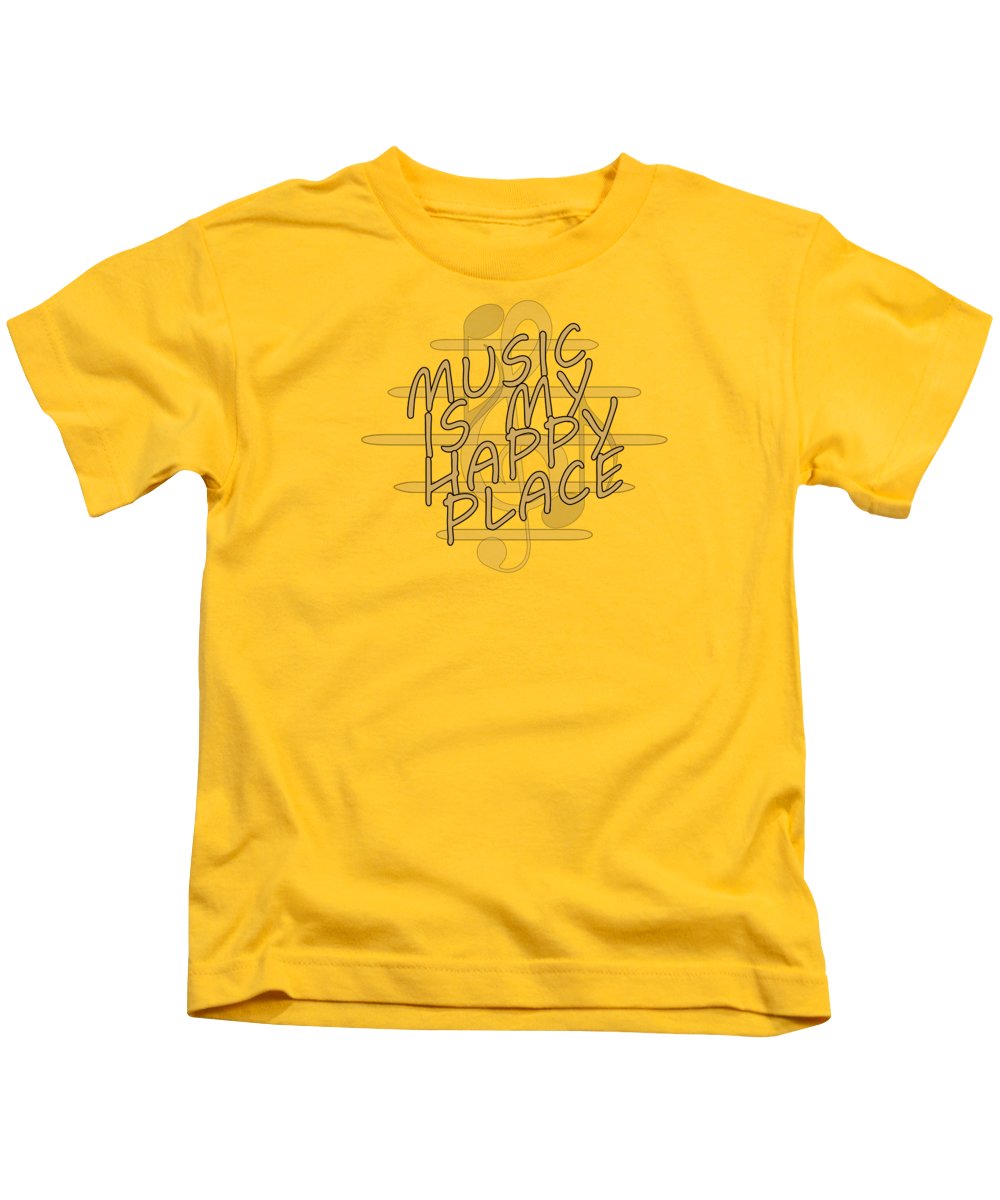 Music Is My Happy Place 2 - Kids T-Shirt Designs By CRF