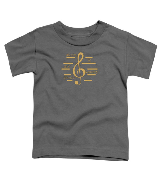 Music Is My Happy Place - Toddler T-Shirt Designs By CRF